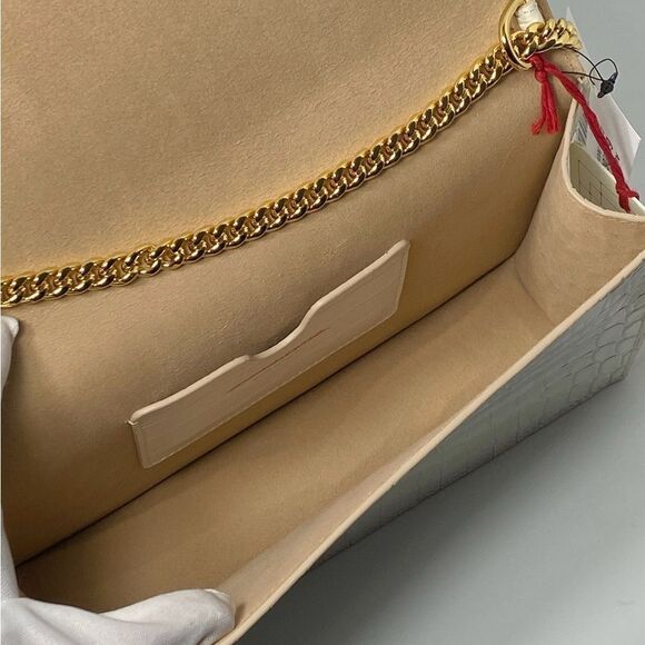 Alexander McQueen Small Skull Croc-Embossed Shoulder Bag - Picture 11 of 12